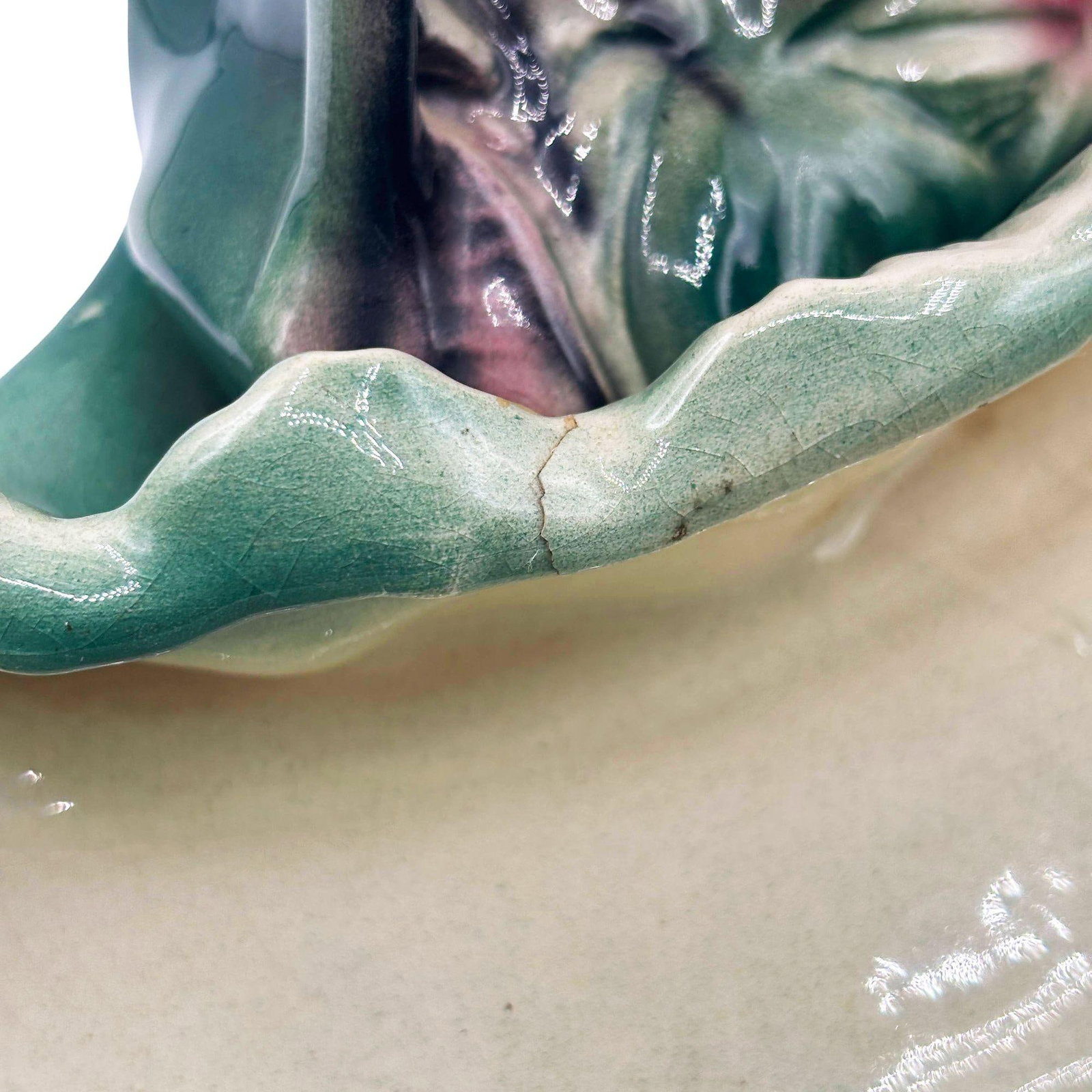 1956 Ceramic Flamingo Tropical Pond Indoor Planter by Lane & Company California - 4