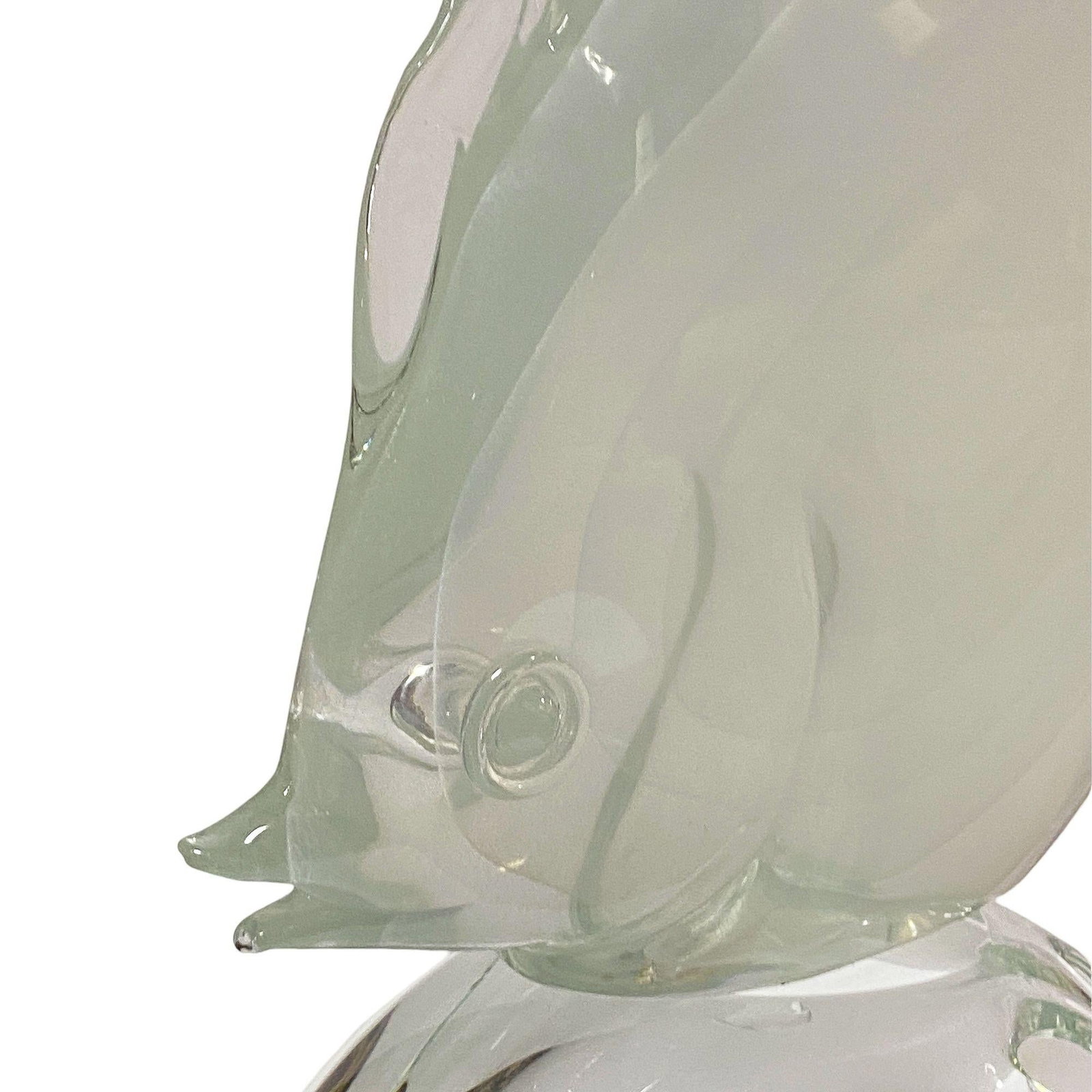 Murano Crystal Glass Angel Fish Sculture On Wave by Licio Zanetti - 4