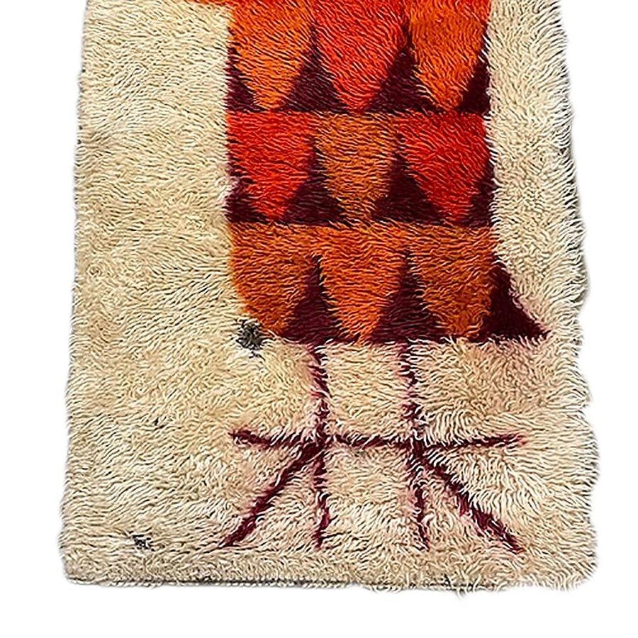 Mid-century 3' Foot Hand-Hooked Bird Tapestry Rug Wall Hanging - 5