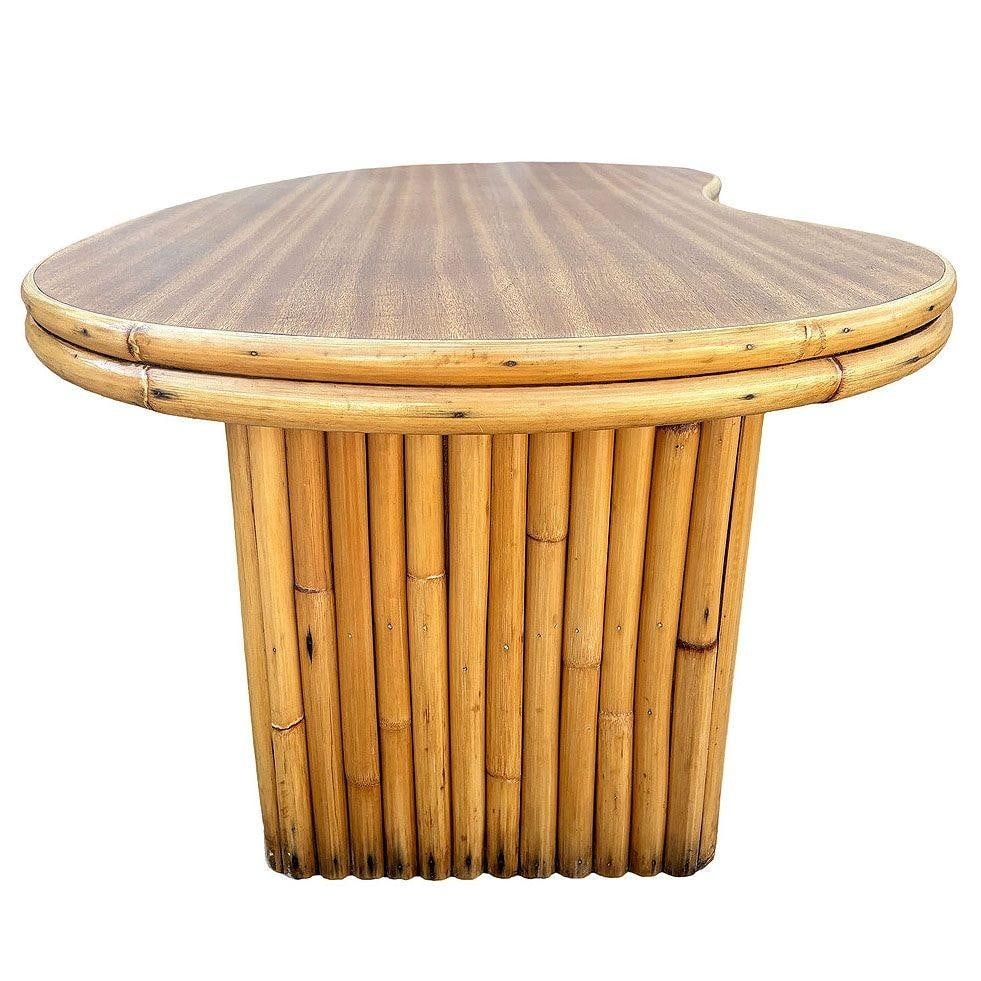 Restored Mid-century Stacked Rattan Biomorphic Coffee Table w/ Formica Top - 4