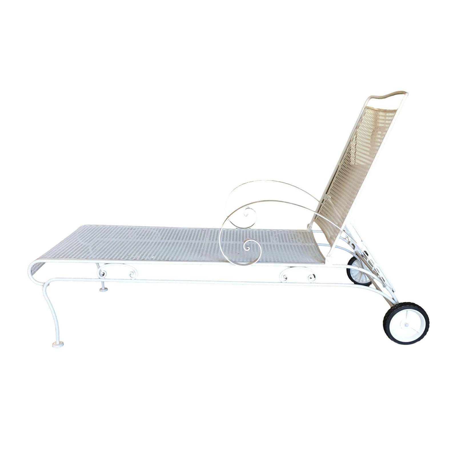 Mid-century Iron Mesh Outdoor/Patio Chaise Lounge by Woodard, 2 Available - 3