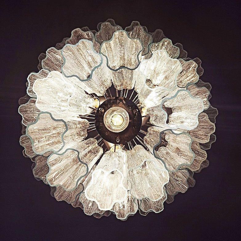 Mid-century Murano Glass Tronchi Pendant Chandelier by Venini - 4