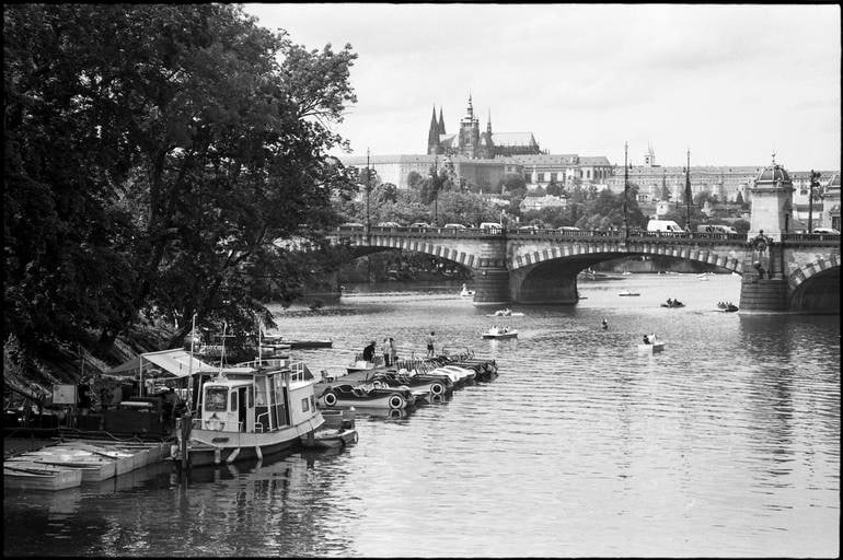 Pedeloes, Slovansky Island, Prague - Silver Gelatin Photograph: Title: Pedeloes, Slovansky Island, Prague - Silver Gelatin Photograph Description: 20 x 16 in Medium: Pedeloes, Slovansky Island, Prague - Silver Gelatin Photograph - Limited Edition of 10 Paul Cookli