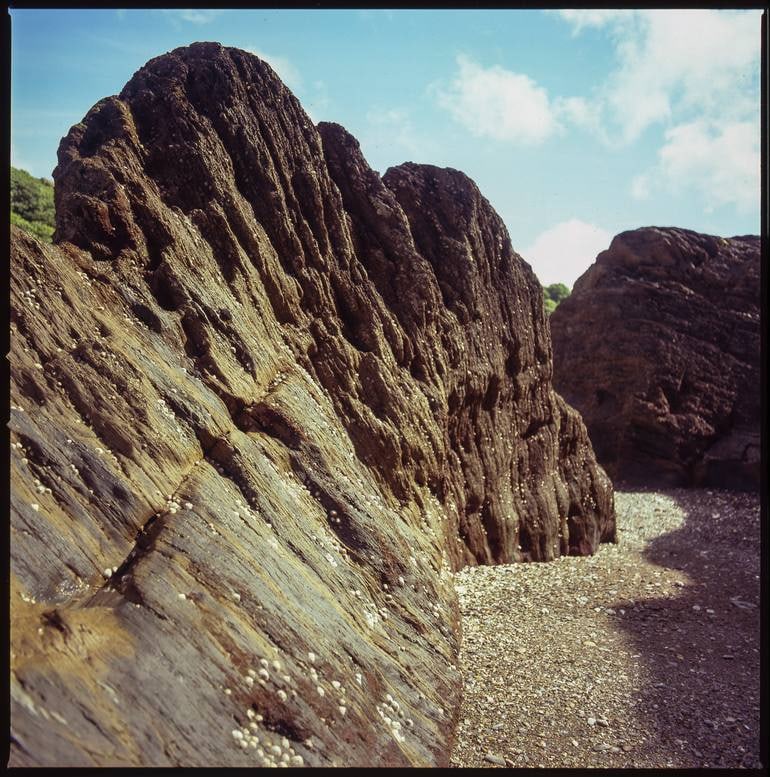 Rocks, Combe Martin Beach, North Devon [Expired Film] - Giclee Photograph: Title: Rocks, Combe Martin Beach, North Devon [Expired Film] - Giclee Photograph Description: 20 x 20 in Medium: Rocks, Combe Martin Beach, North Devon [Expired Film] - Giclee Photograph - Limited
