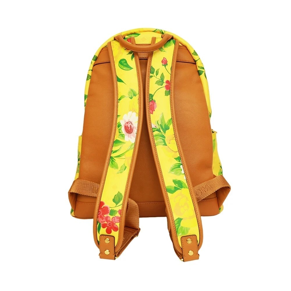 MCM Paradiso Limited edition 2014 Yellow Visetos Floral Canvas Leather Backpack - 2