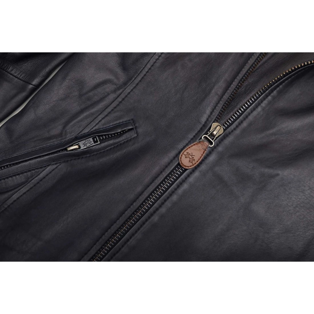 La Martina Maserati Midnight blue men's leather jacket side zip front size XL - 11