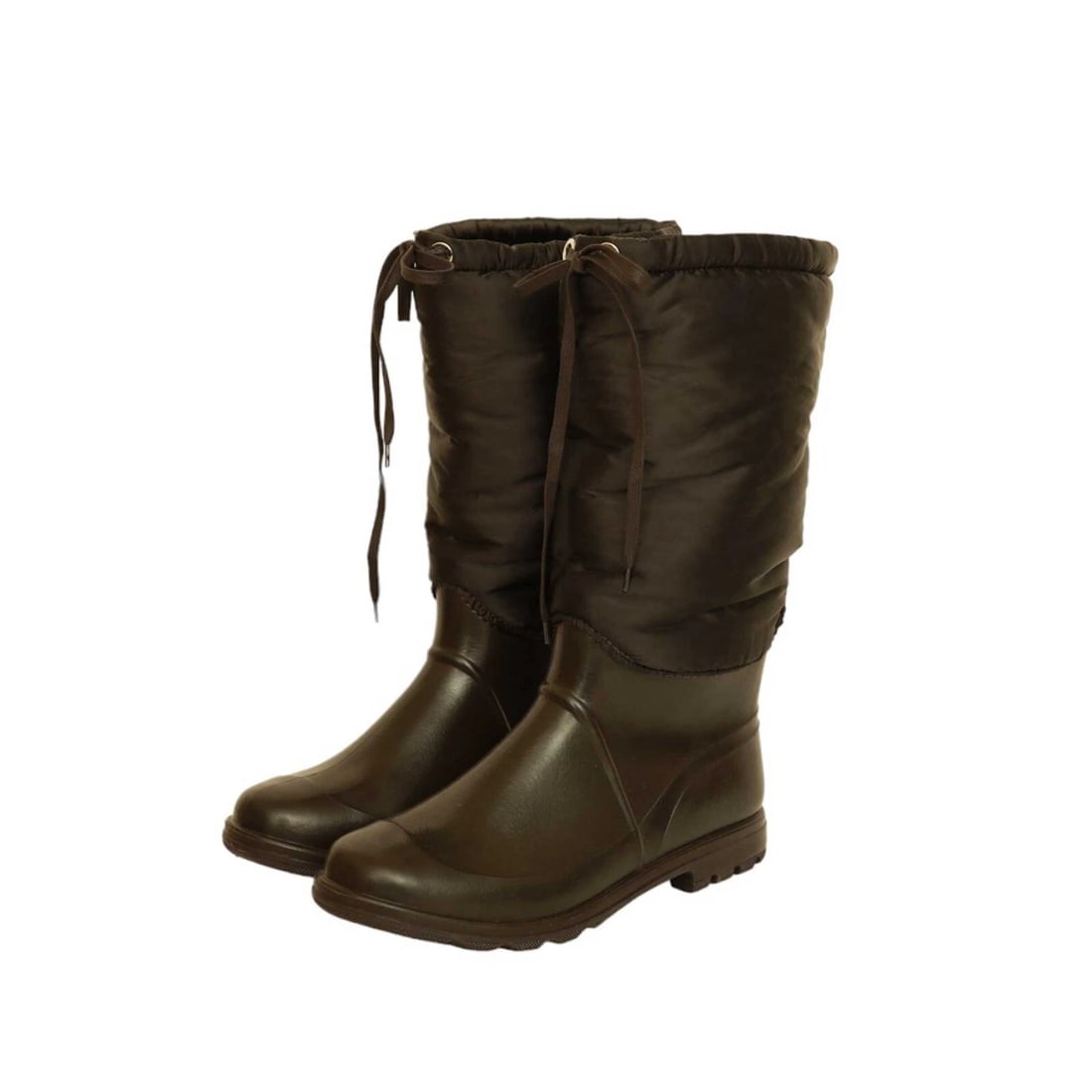Dolce & Gabbana Men's Brown Rubber Nylon Wellington Boots size 45 Wellies Shoes - 2