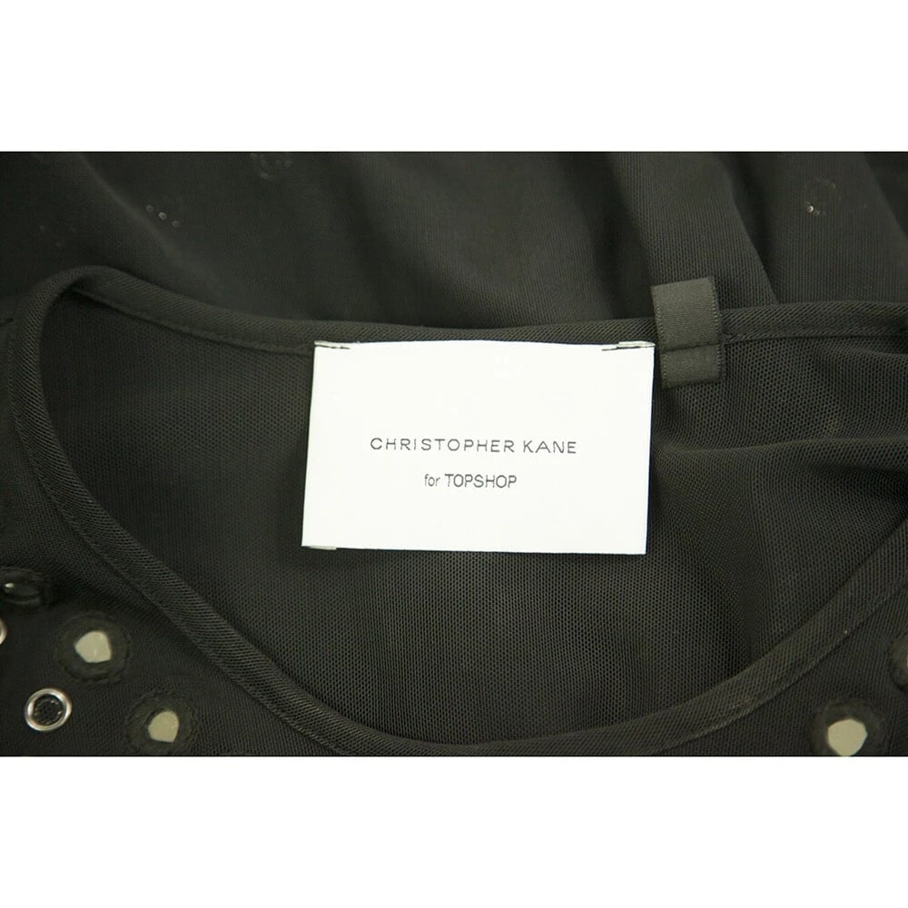 Christopher Kane for topshop Black Studded Sheer Mini Bodycon dress size UK 10 - 3