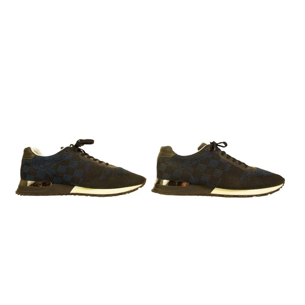 Louis Vuitton Men's Black & Blue Damier Trainers Rubber Sole Lace Up Shoes 7,5UK - 2