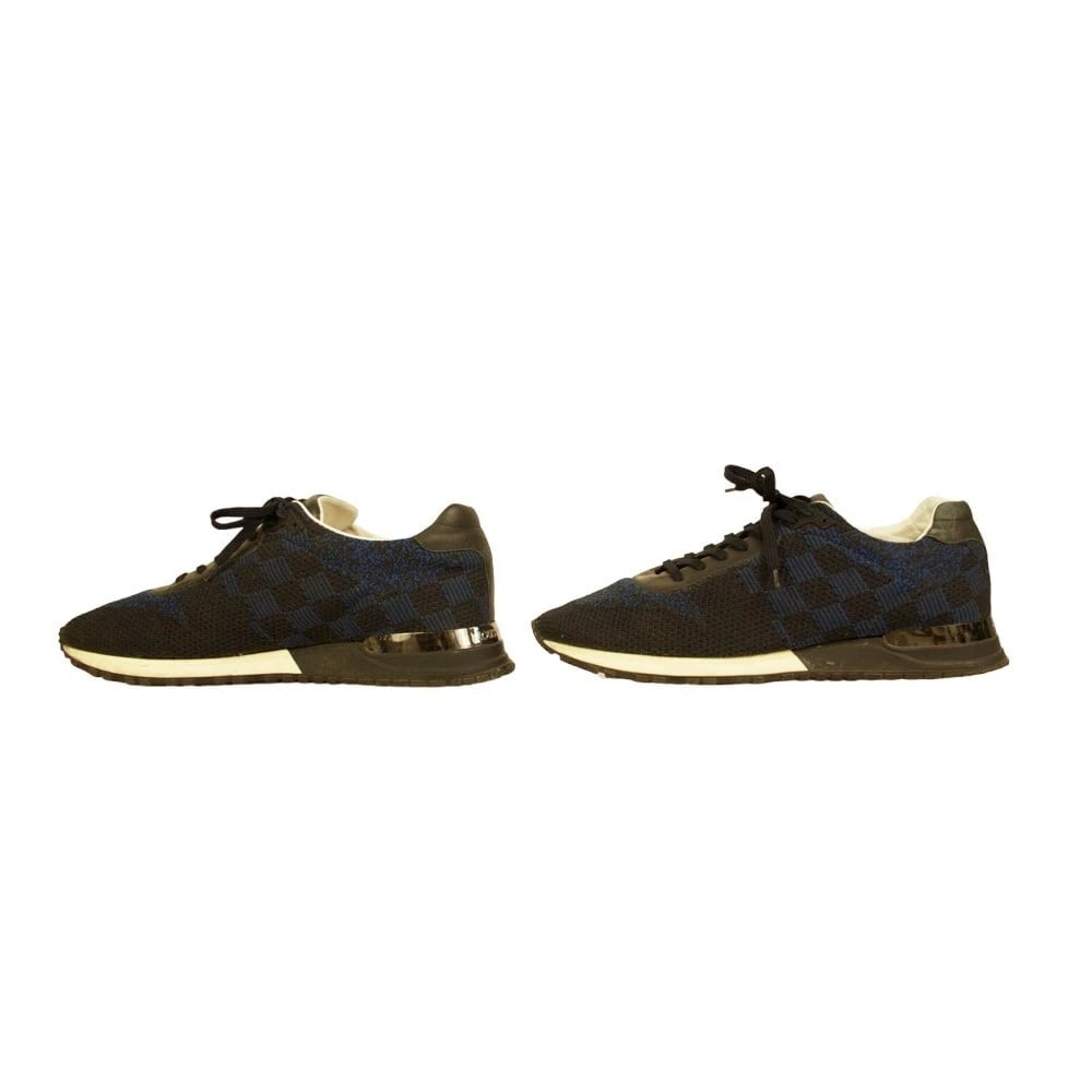 Louis Vuitton Men's Black & Blue Damier Trainers Rubber Sole Lace Up Shoes 7,5UK - 5