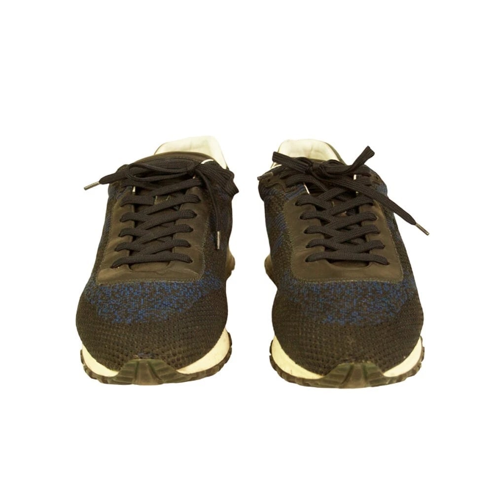 Louis Vuitton Men's Black & Blue Damier Trainers Rubber Sole Lace Up Shoes 7,5UK - 6