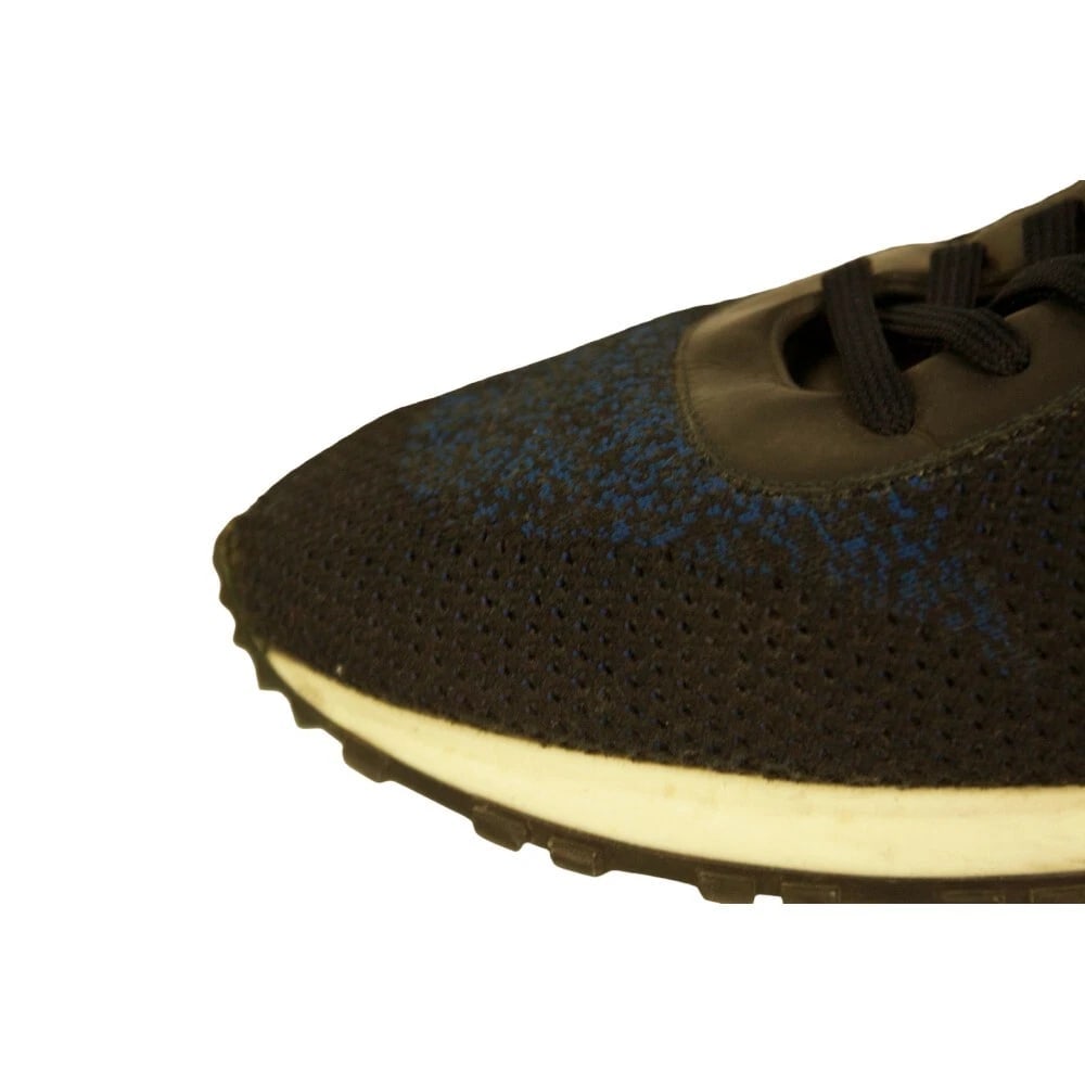 Louis Vuitton Men's Black & Blue Damier Trainers Rubber Sole Lace Up Shoes 7,5UK - 9