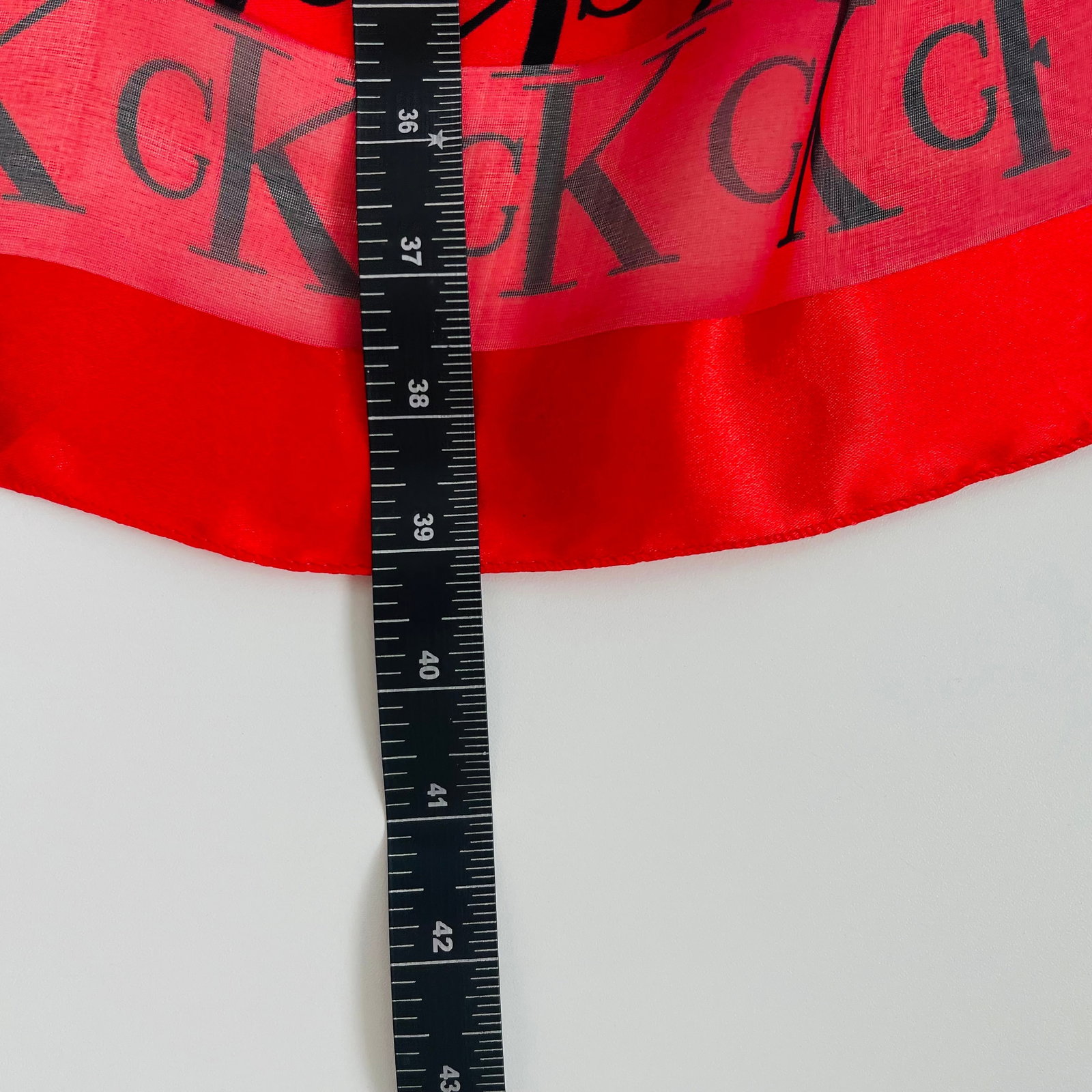 Calvin Klein Red Monogram 100% Silk Scarf - 6