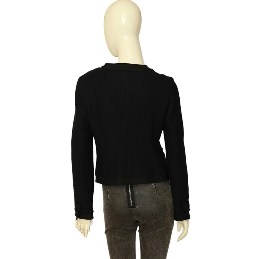 Michael Michael Kors Black Woolen Collarless Bolero Fashion Jacket size 4 - 2