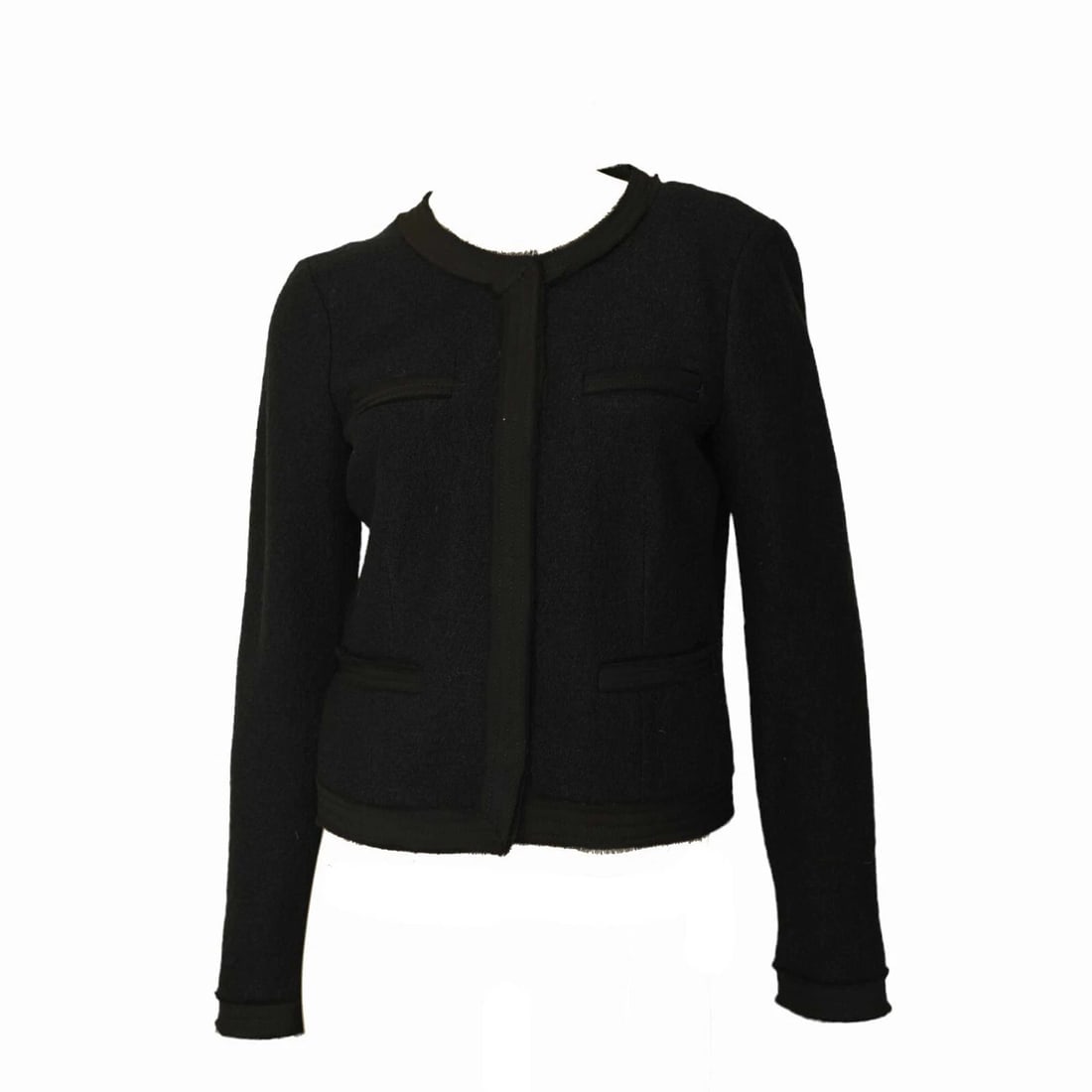 Michael Michael Kors Black Woolen Collarless Bolero Fashion Jacket size 4 - 3
