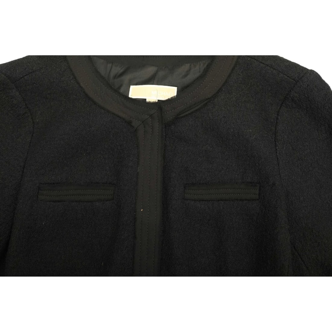 Michael Michael Kors Black Woolen Collarless Bolero Fashion Jacket size 4 - 7