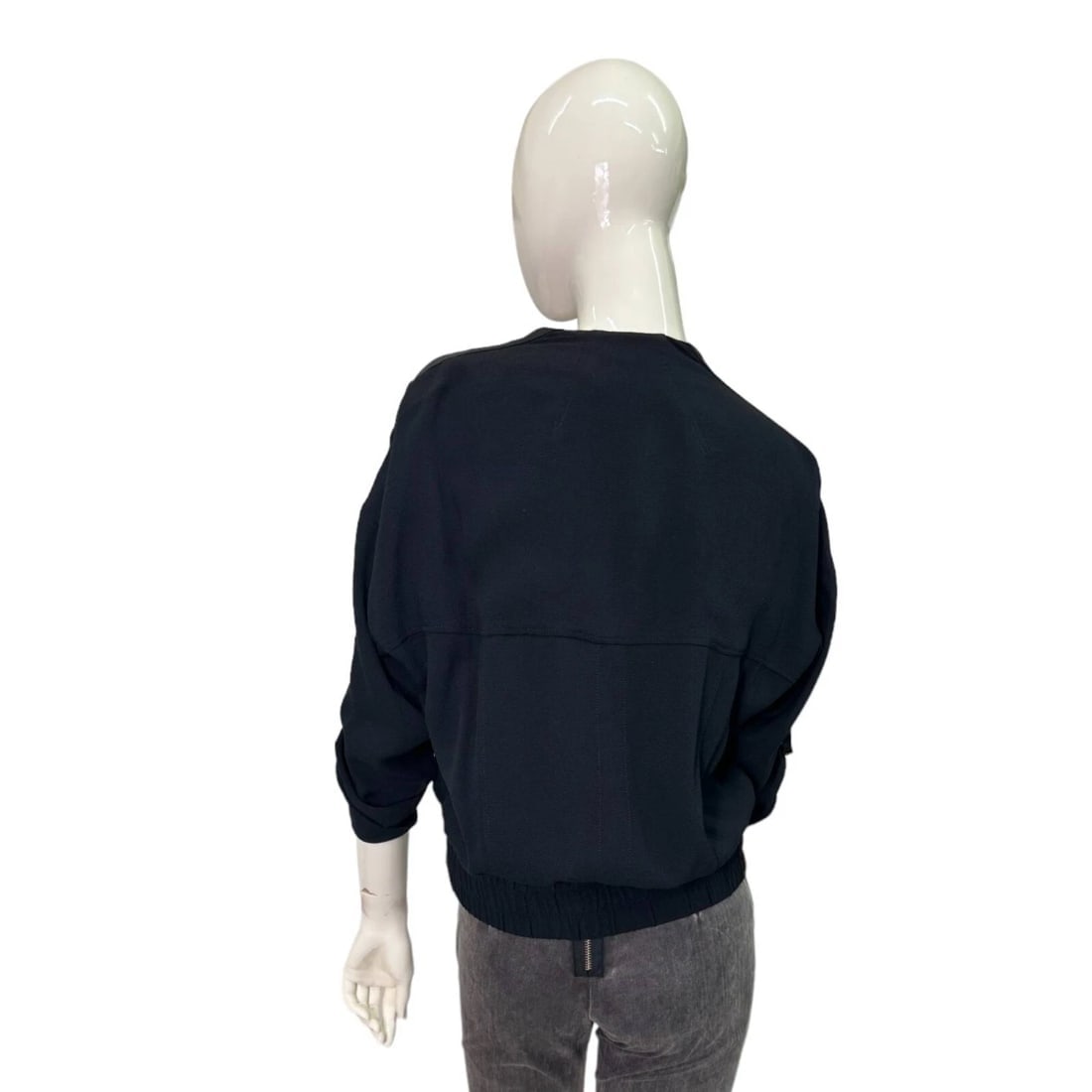 Helmut Lang Black Rayon Fashion Bomber Lightweight Jacket size S/P - 2