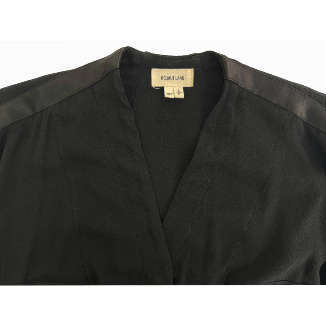 Helmut Lang Black Rayon Fashion Bomber Lightweight Jacket size S/P - 4