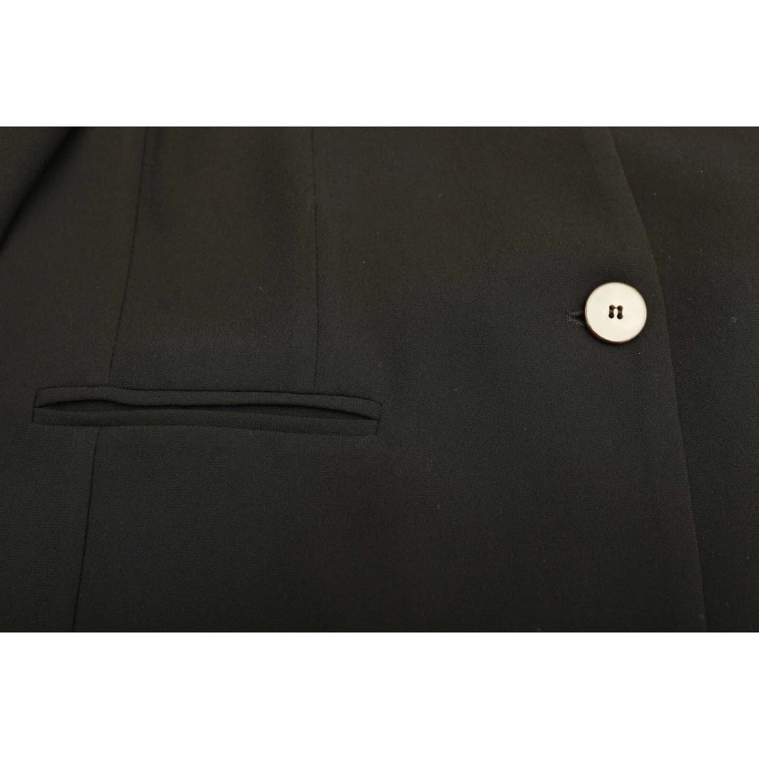 Pinko Women's Black Collarless Jacket Pleated Back Single Button Blazer 40 FR - 7