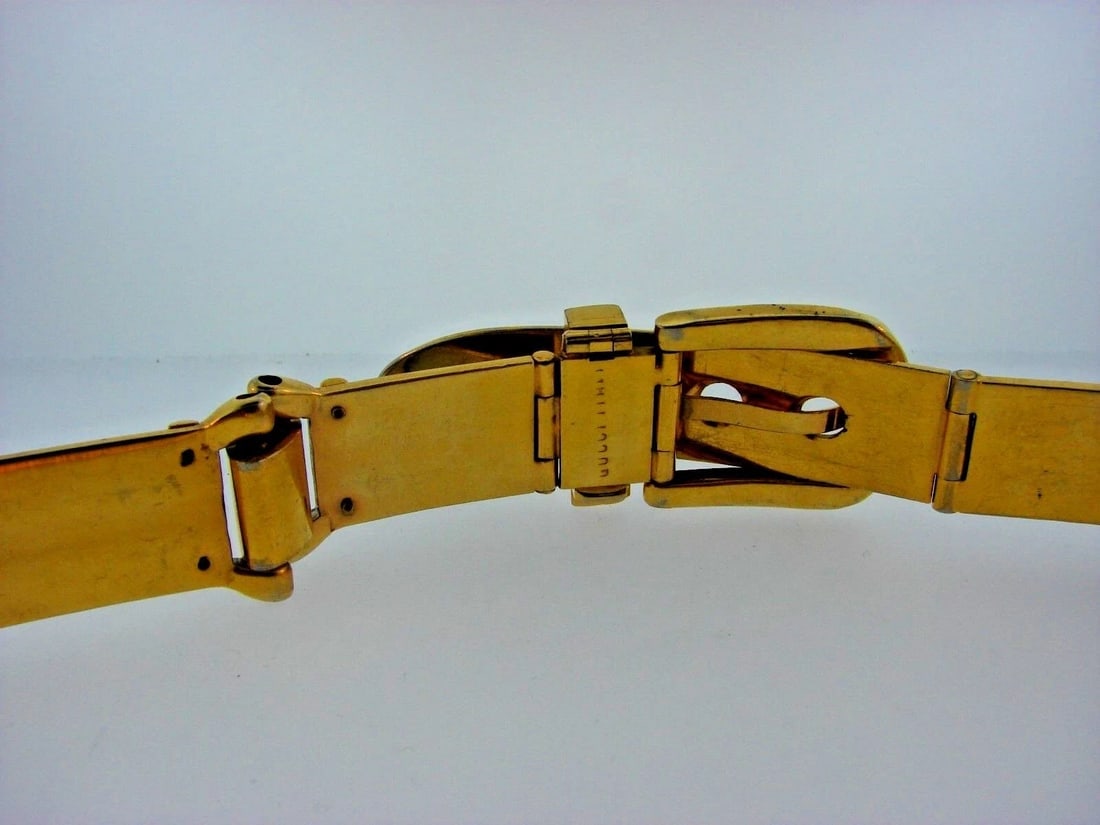 GROOVY Gucci Gold Plated & Enamel Belt Circa 1970s - 4