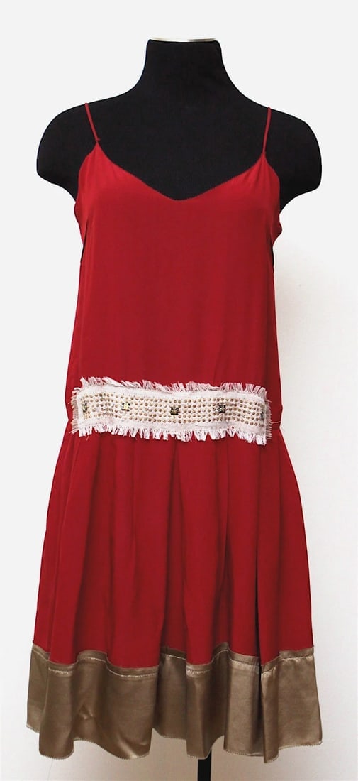 DEREK LAM MADE IN ITALY SIZE 6 100% SILK DRESS GORGEOUS COCKTAIL - 3