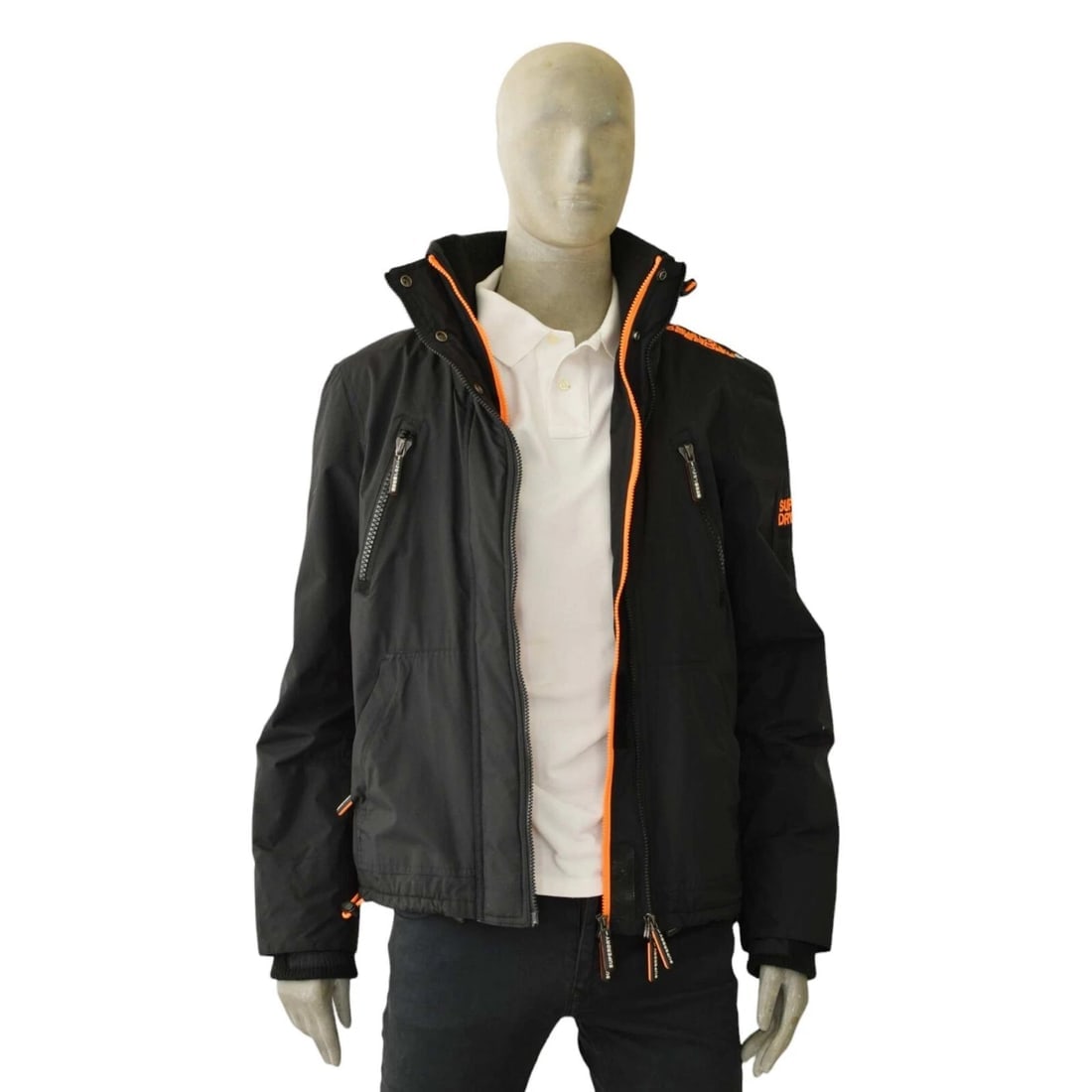 Superdry Black & Orange Zipper Front Nylon The Wind Attacker Men Jacket size M - 2