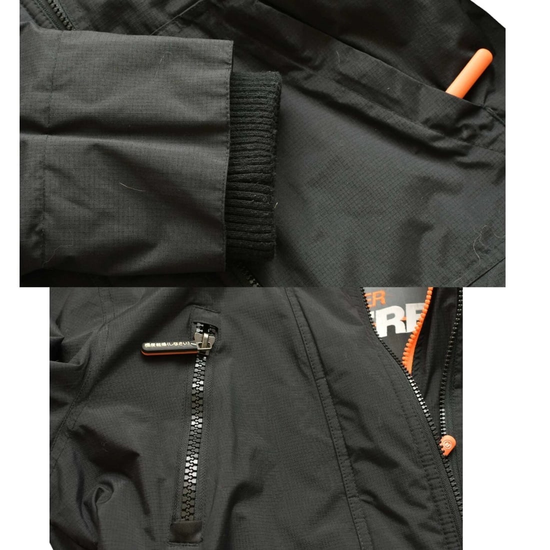 Superdry Black & Orange Zipper Front Nylon The Wind Attacker Men Jacket size M - 8