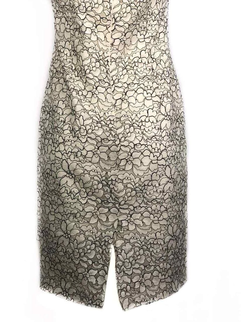 Vintage CHRISTIAN DIOR White Floral Lace Dress Size 8 - 7