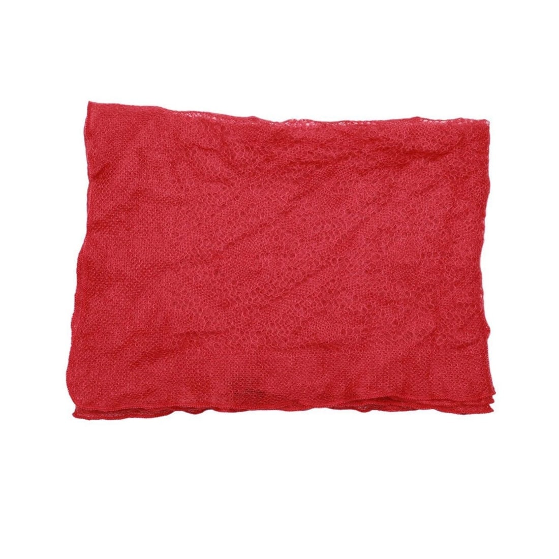 Emanuel Ungaro Coral Red Mohair Wool Knit Long Foulard Scarf Shawl Echarpe - 2