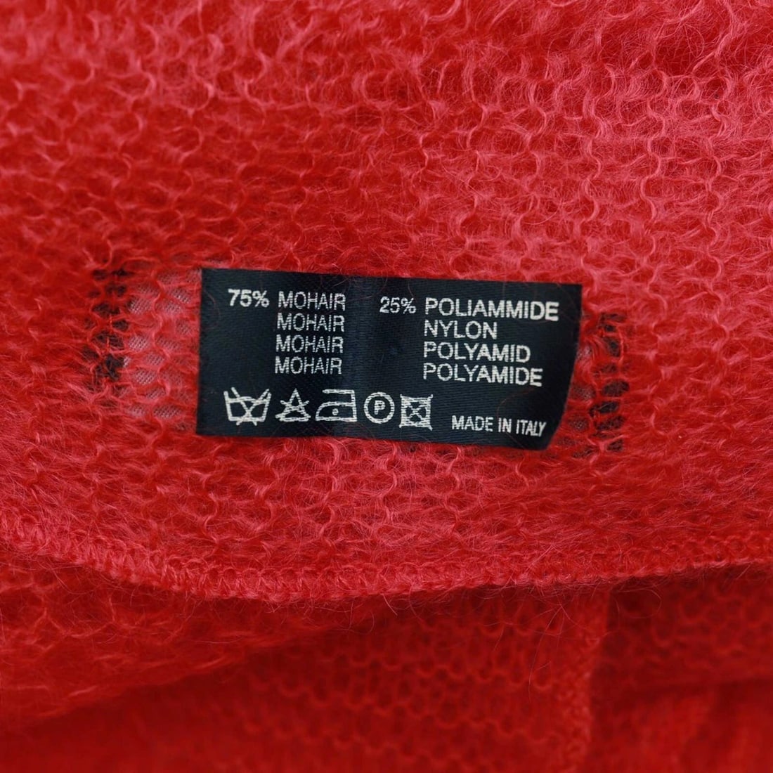 Emanuel Ungaro Coral Red Mohair Wool Knit Long Foulard Scarf Shawl Echarpe - 4