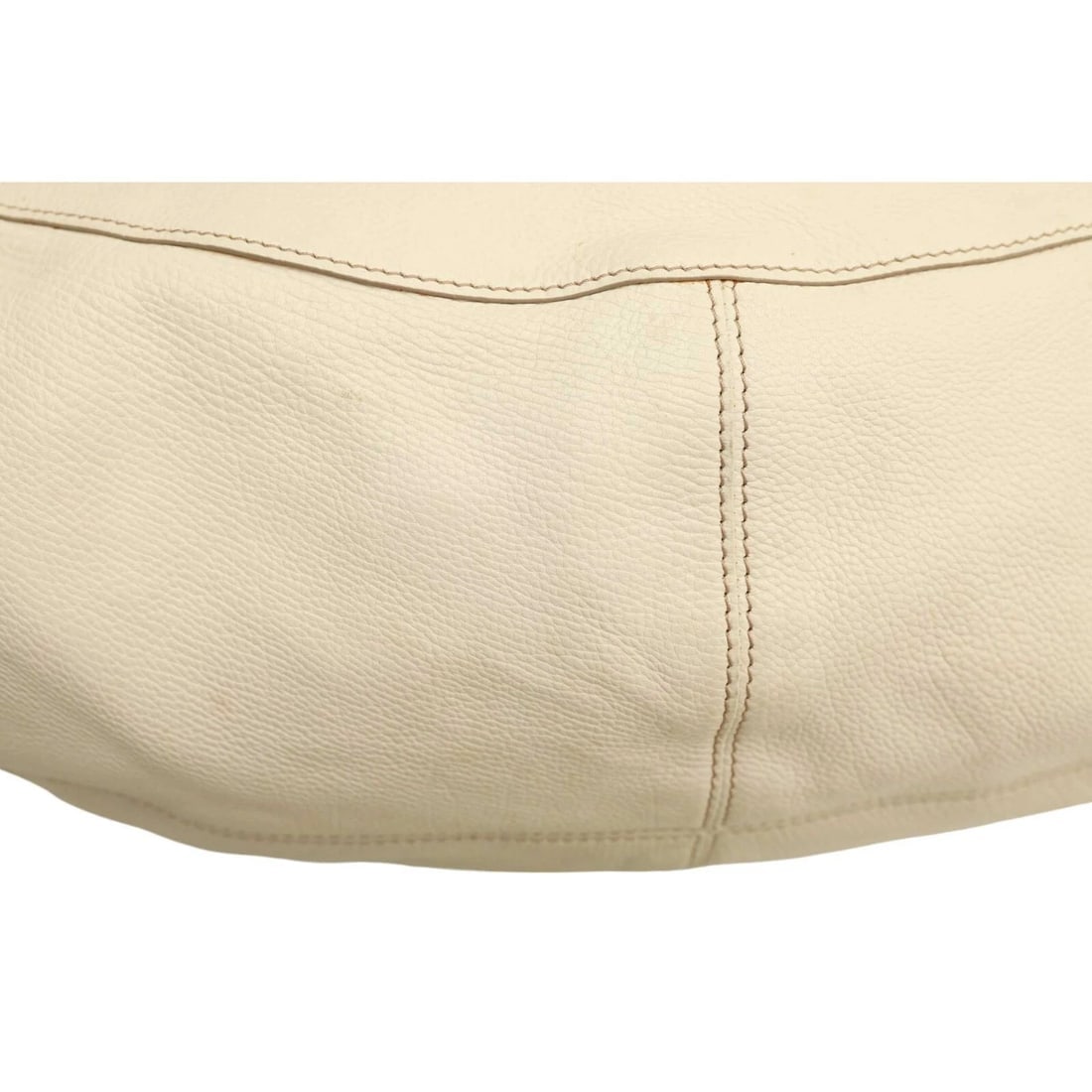 Calvin Klein White Leather Beige Stitching Satchel Bag Shoulder Flap top Handbag - 6