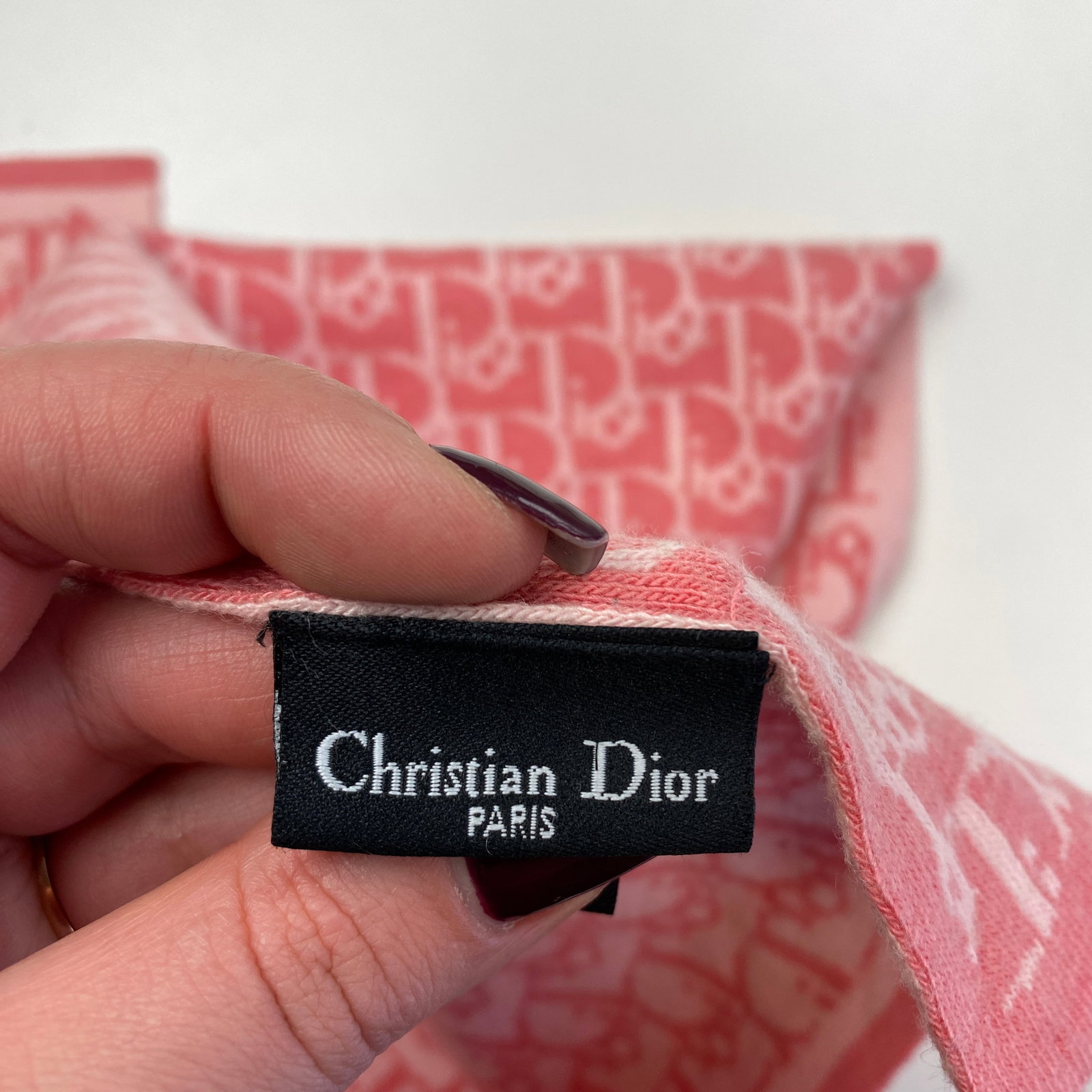 Christian Dior Paris Pink Large Scarf - 6