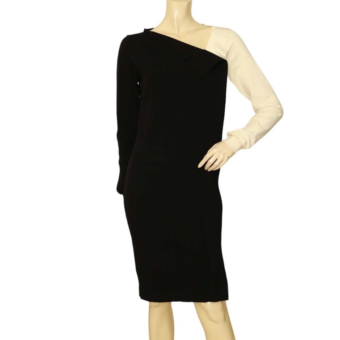 Twinset Black & White Viscose Knit Knee Length Tank Asymmetric dress Size S: Title:Twinset Black & White Viscose Knit Knee Length Tank Asymmetric dress Size S Description:Atos Lombardini Black Woolen Sleeveless Mini Length Tank Dress Size 40 Twinset Black & White Viscose Knit
