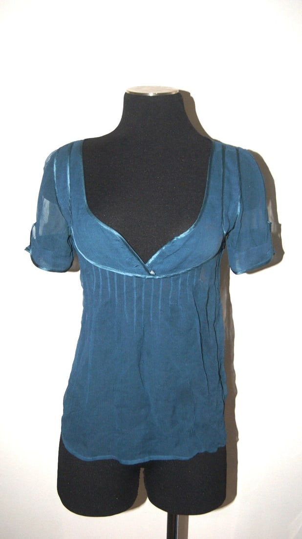 LUX 100% SILK SEE THROUGH SIZE SMALL TOP BLOUSE VINTAGE (1 of 6)