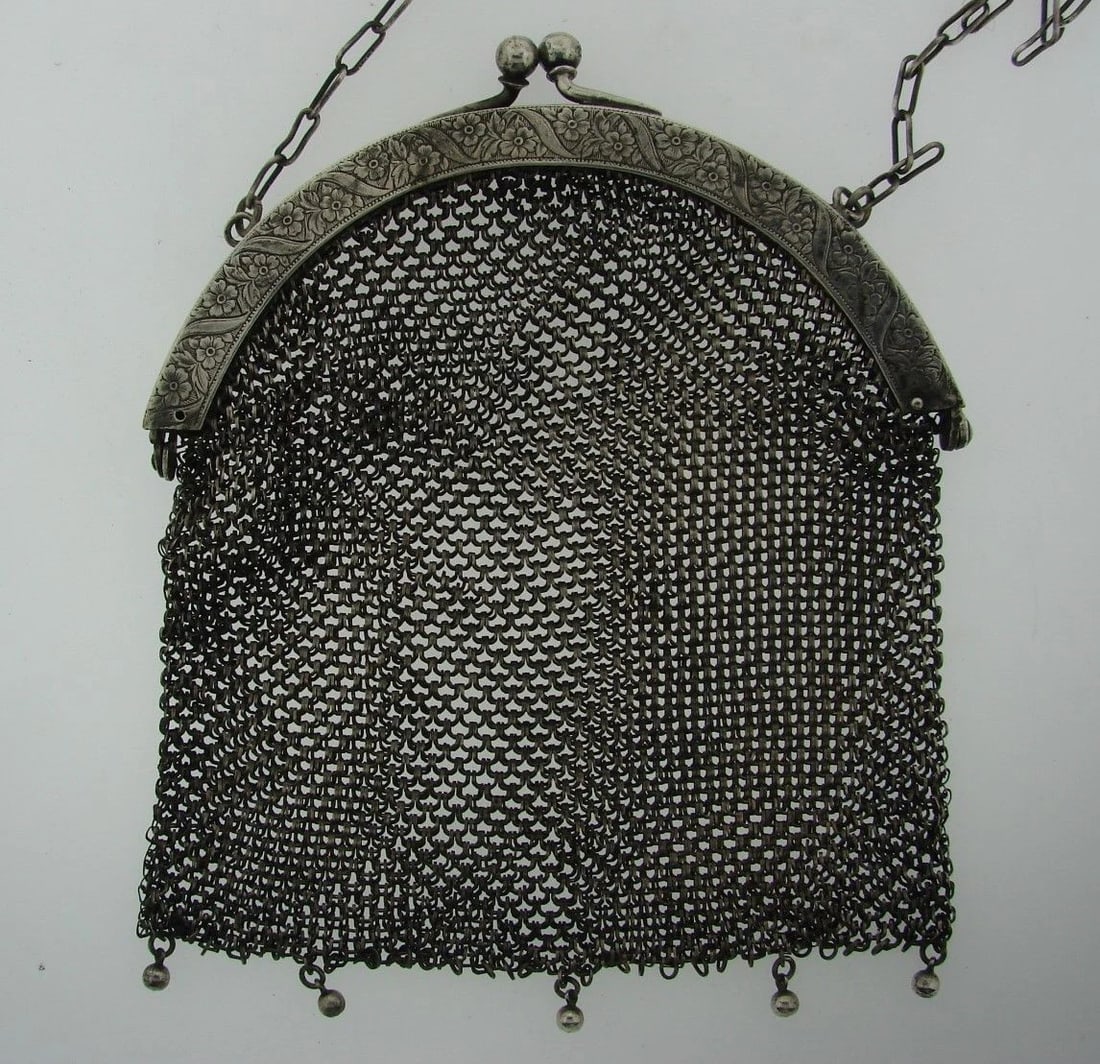 WOW German Silver Mesh Purse Circa 1930s! - 3