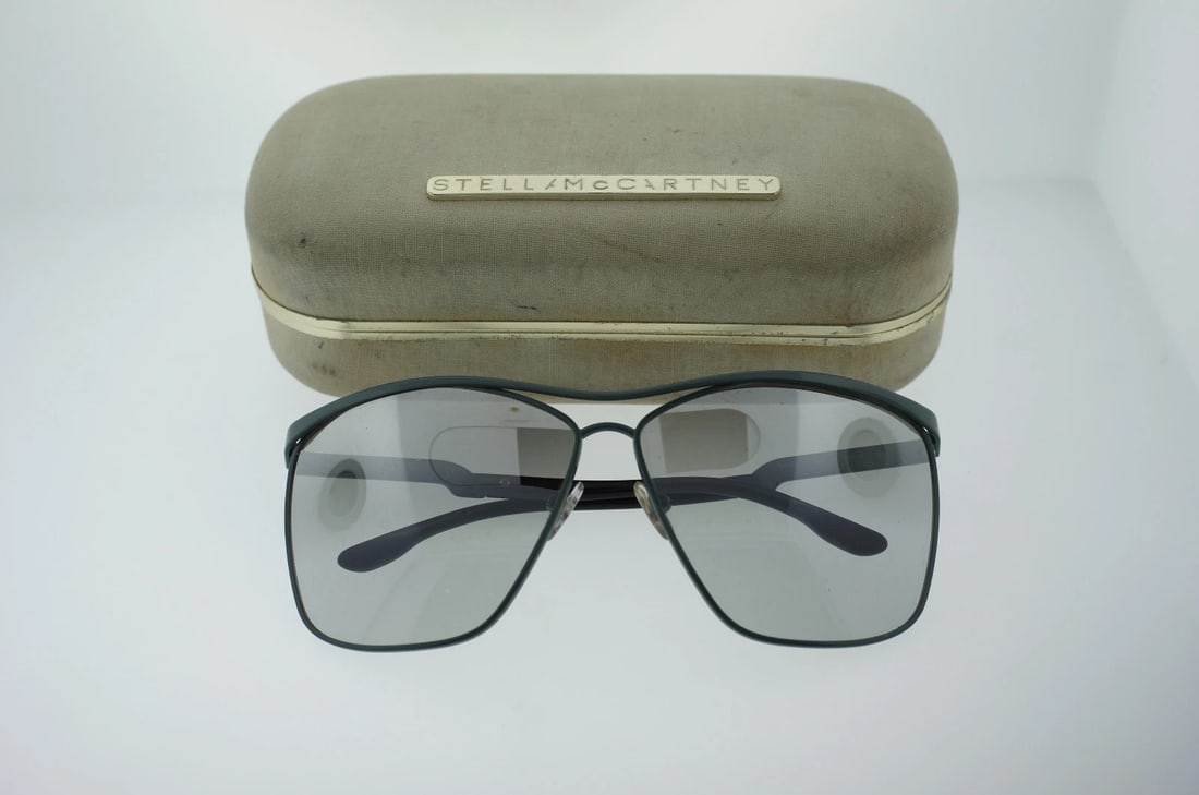 STELLA MCCARTNEY MADE IN ITALY AUTHENTIC GLASSES SHADES SUNGLASSES CASE GREEN - 3
