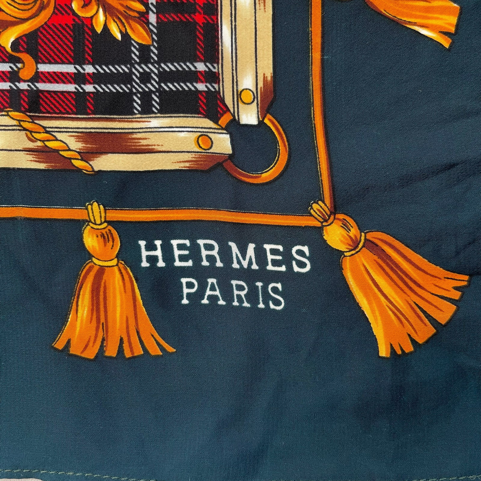 Hermes Dark Green Printed 100% Silk Scarf - 4