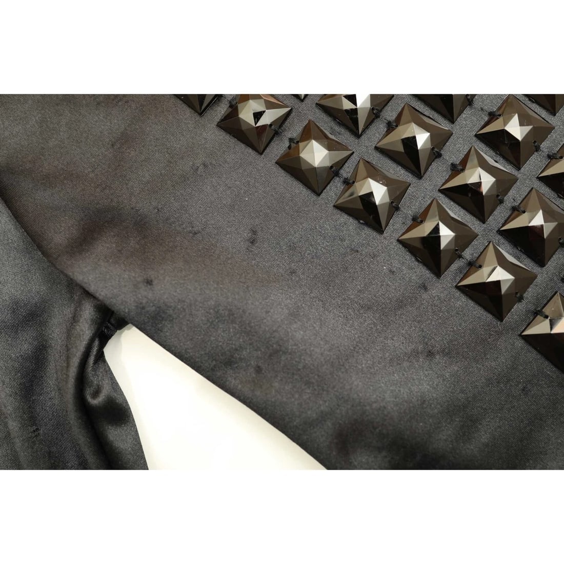 KIX Black Large Pyramid Studs Nylon Leggings trousers pants size S - 5