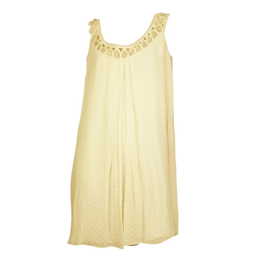 Temperley London Ivory Silk Cotton "Swiss Dot" Lace Straps Mini Dress size UK 10 - 6