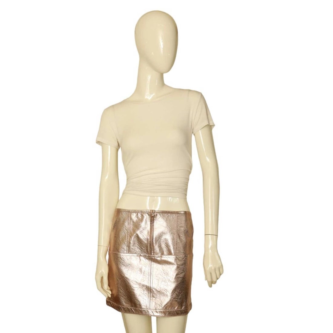 For Love and Lemons LUNA Pink Gold Metallic Short Mini Skirt w. Pockets Size S (1 of 8)
