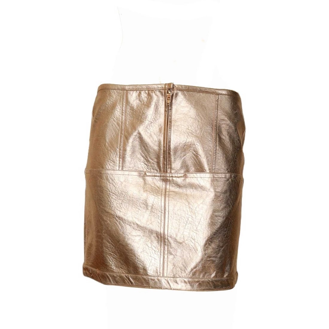 For Love and Lemons LUNA Pink Gold Metallic Short Mini Skirt w. Pockets Size S - 3