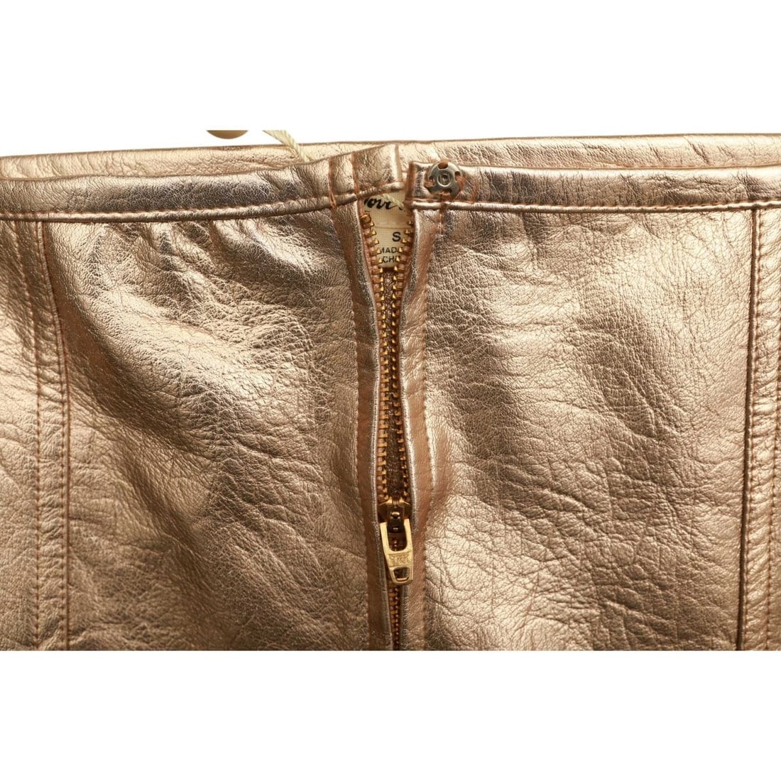For Love and Lemons LUNA Pink Gold Metallic Short Mini Skirt w. Pockets Size S - 6