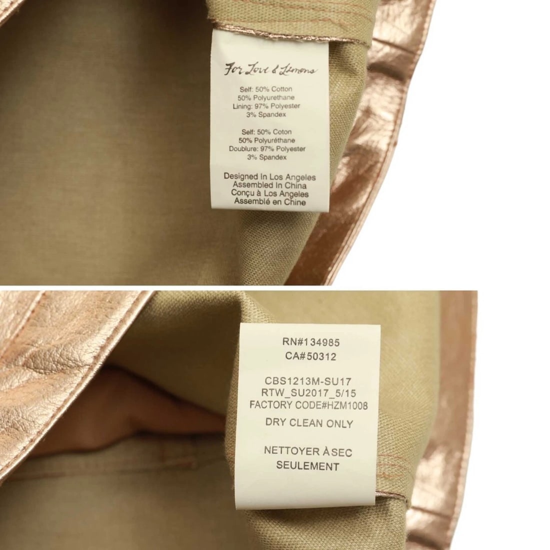 For Love and Lemons LUNA Pink Gold Metallic Short Mini Skirt w. Pockets Size S - 7