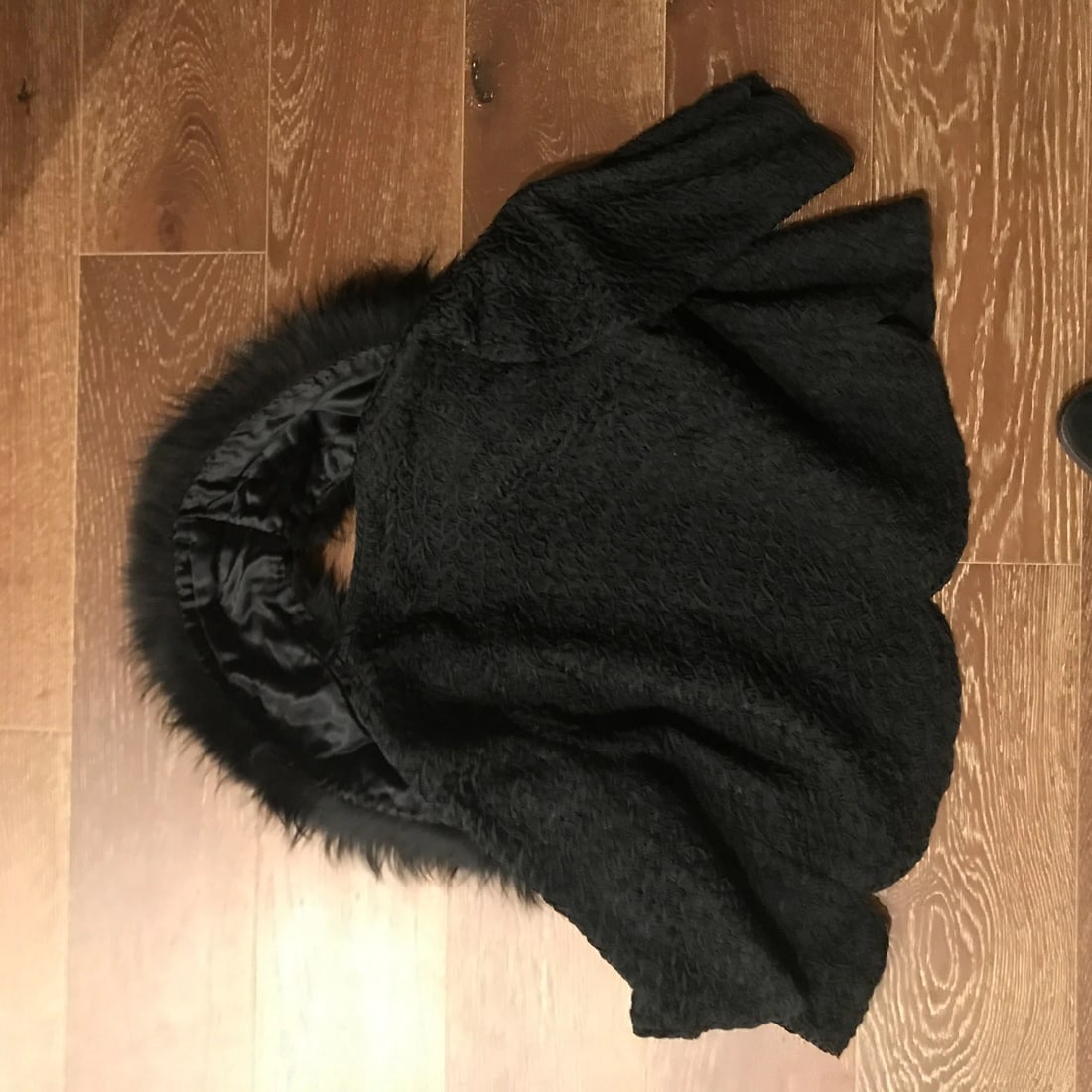 Vintage Shepard Rhode Island Black Fur Detachable Collar Coat Jacket Size Medium - 4