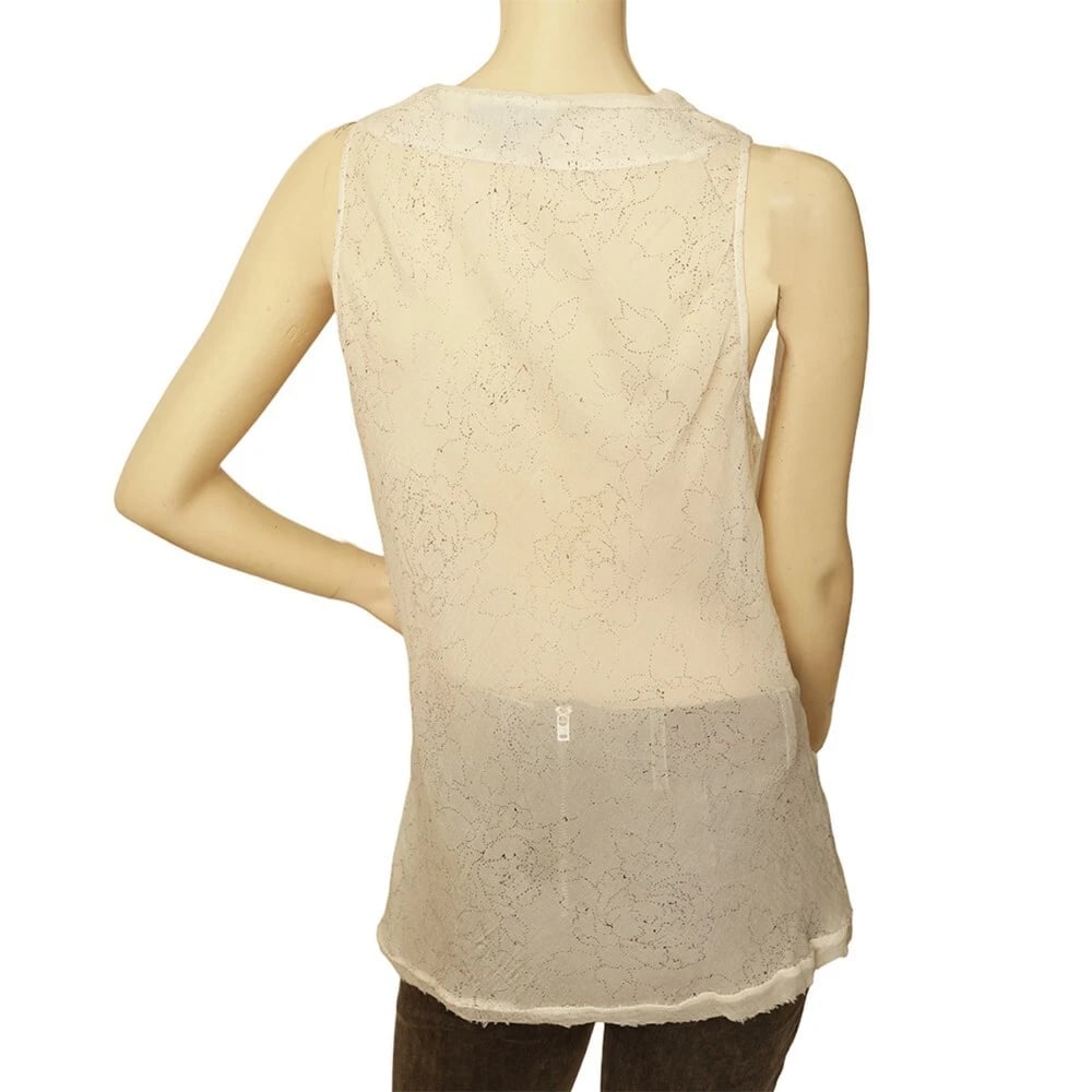 Day Birger & Mikkelsen Off White Beaded Tank Vest Sleeveless Top - Size 40 - 2