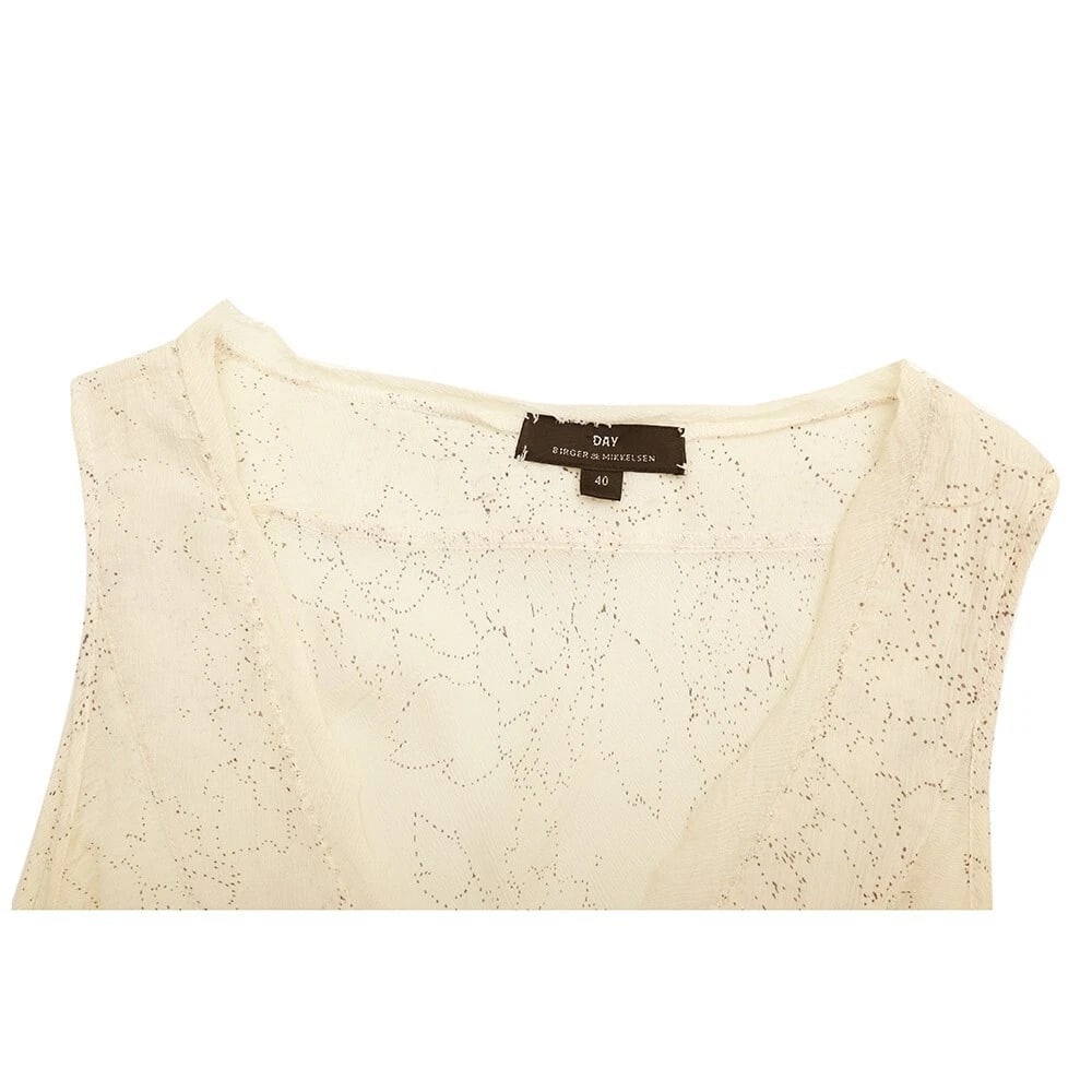 Day Birger & Mikkelsen Off White Beaded Tank Vest Sleeveless Top - Size 40 - 3