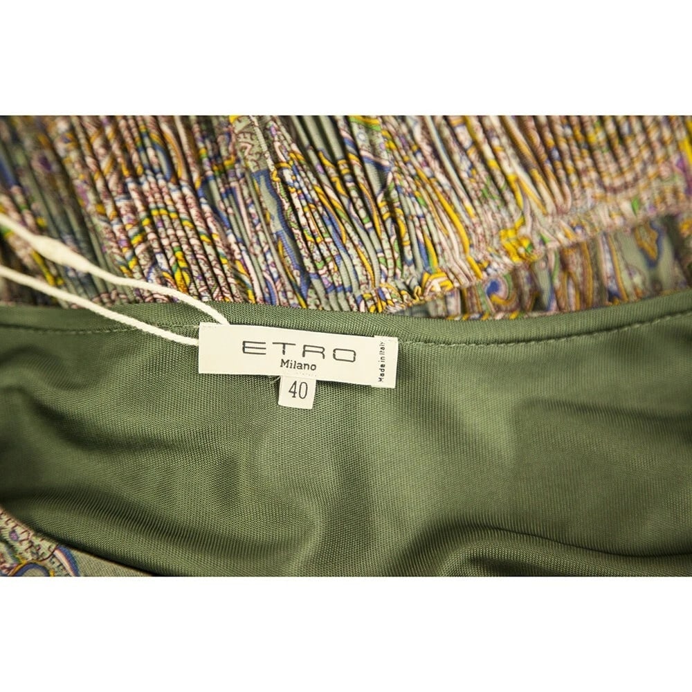 ETRO Multicolor Paisley Print Short Sleeve Ruffled Mini Pleats Mini Dress 40 - 4