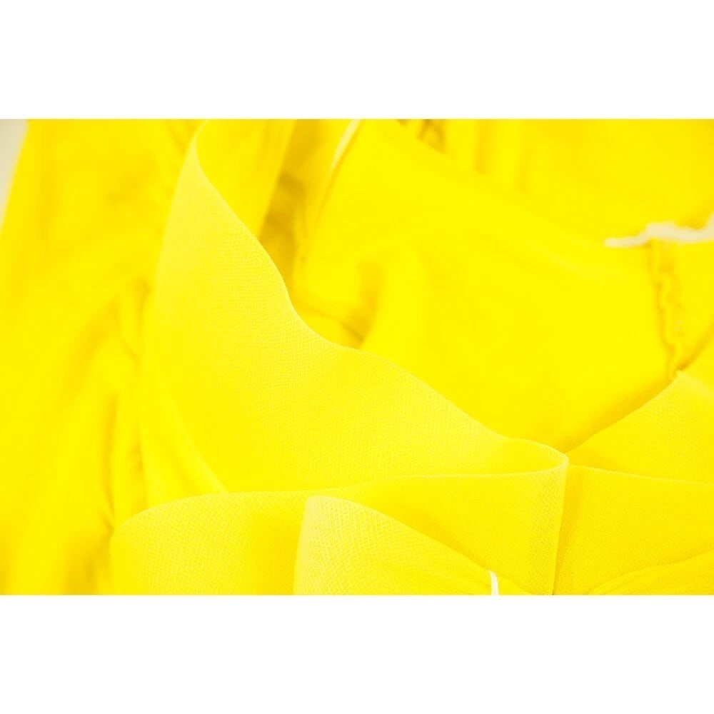 Bright Yellow Bodycon Below Knee Length Sleeveless Bow Midi Dress - 4