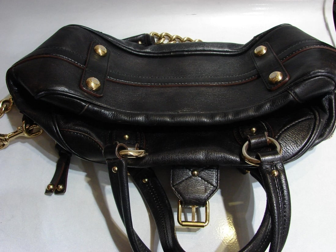 MARC JACOBS LEATHER HOBO HANDBAG DUST BAG GOLD HARDWARE ORIGINAL - 3