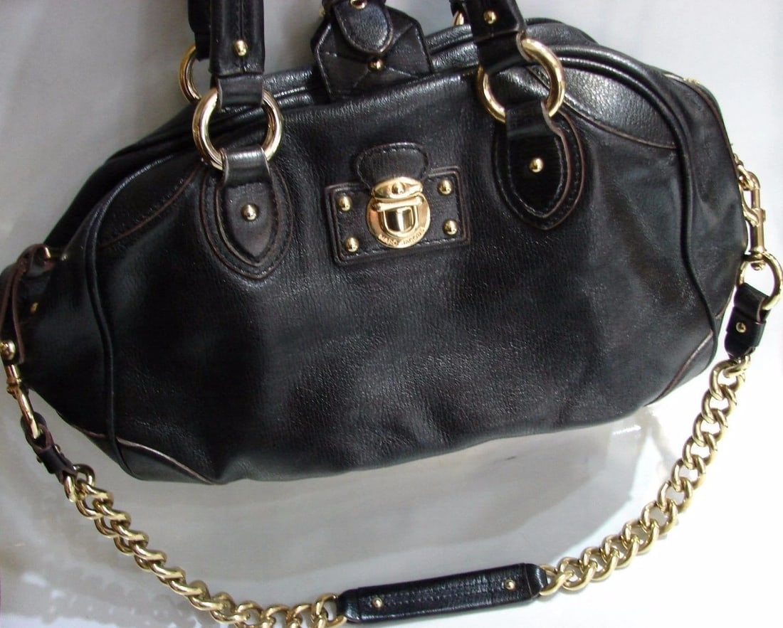 MARC JACOBS LEATHER HOBO HANDBAG DUST BAG GOLD HARDWARE ORIGINAL - 4